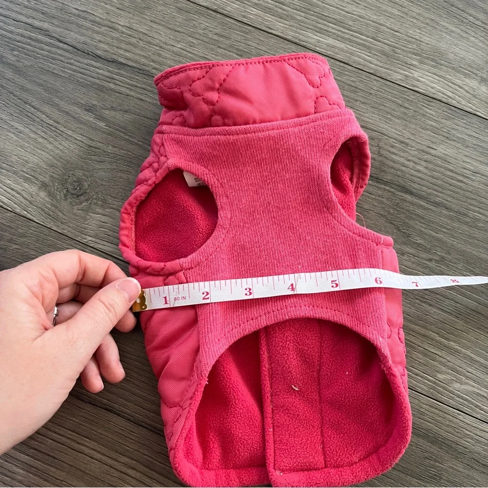 Martha Stewart Pets Quilted Pink Dog Jacket Fleece Lined Size Small